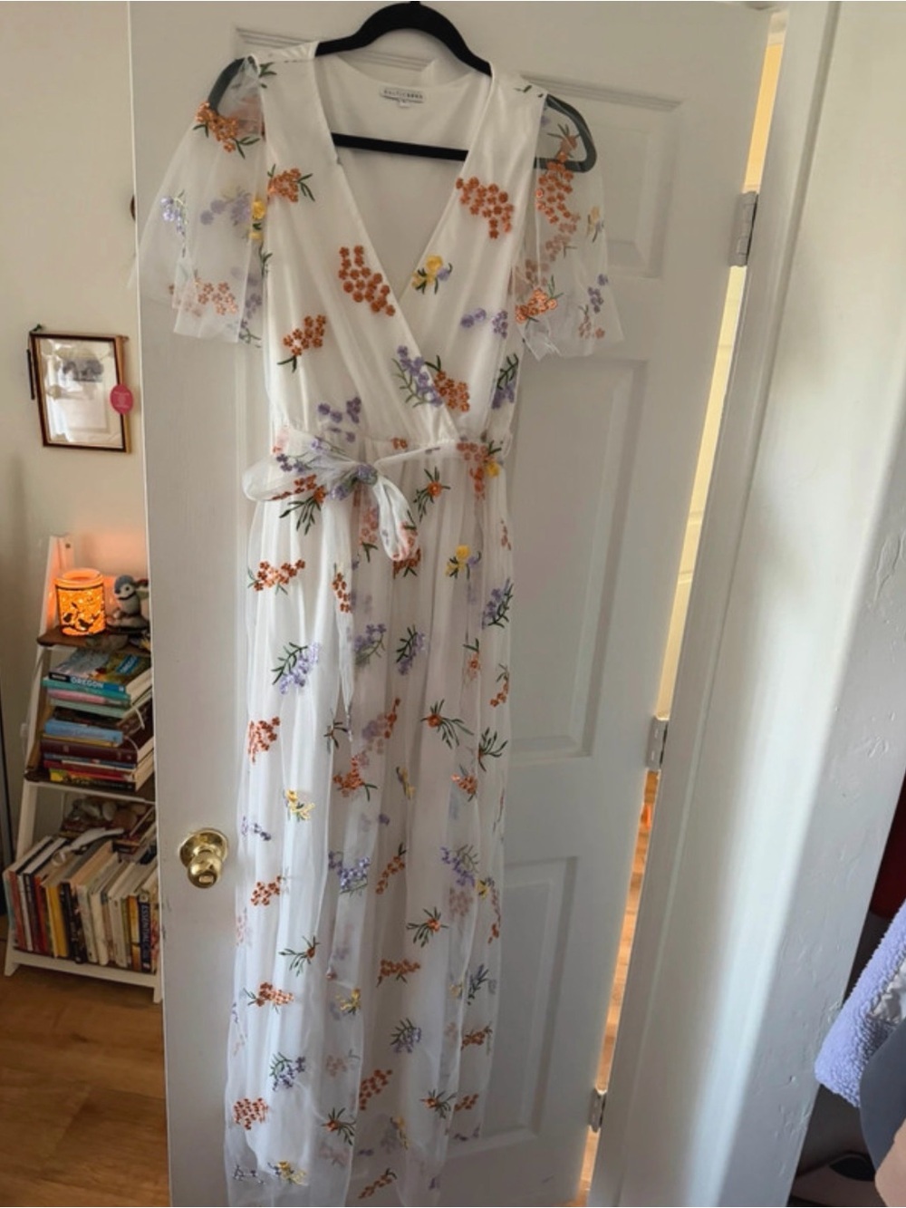 Baltic Born Women’s White Floral Embroidered Long Maxi Dress